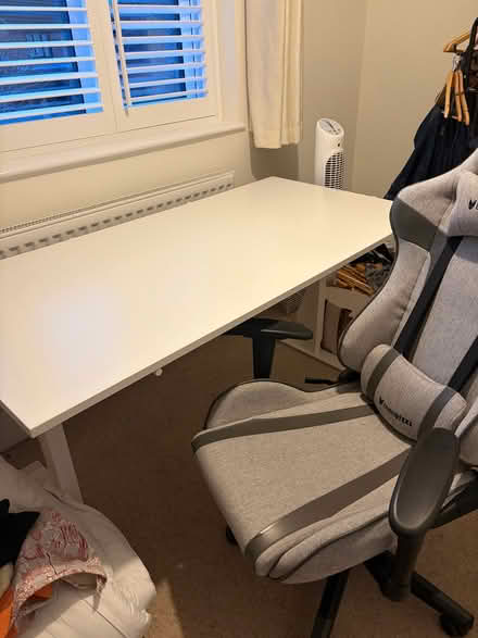 Photo of free White IKEA desk and grey swivel chair (Wokingham RG40) #3