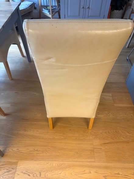 Photo of free 4 wood and leather(ette?) dining chairs (Surrenden BN1) #2