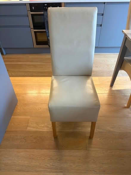 Photo of free 4 wood and leather(ette?) dining chairs (Surrenden BN1) #3