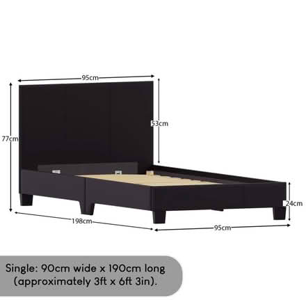 Photo of free Leather and wood single bed frame (Central Watford WD17) #1