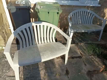 Photo of free Two Plastic Garden Benches (Seaside BN23) #1