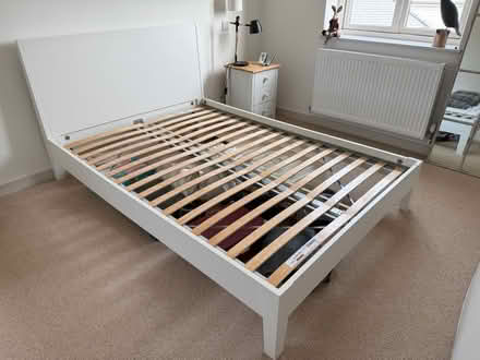 Photo of free IKEA white wood double bed (PO20) #2