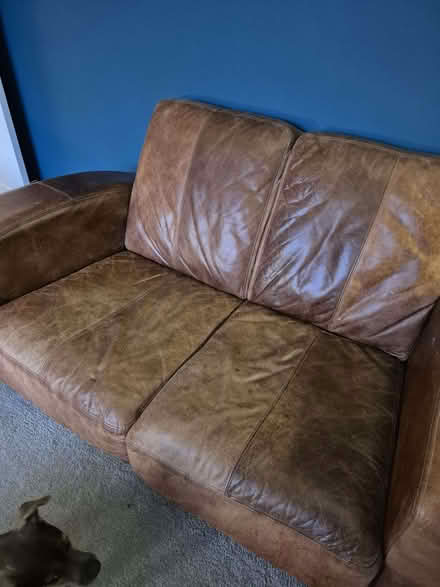 Photo of free Brown Leather sofa (Combe Down) #4