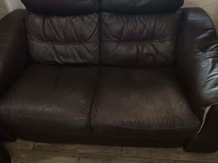 Photo of free Brown 2 & 3 seater leather sofas (West Derby L13) #3