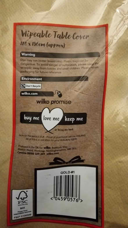 Photo of free Wipeable table cover (Kirk Hallam DE7) #2