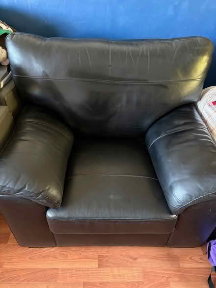 Photo of free Black Leather armchair (Sheffield 12) #1