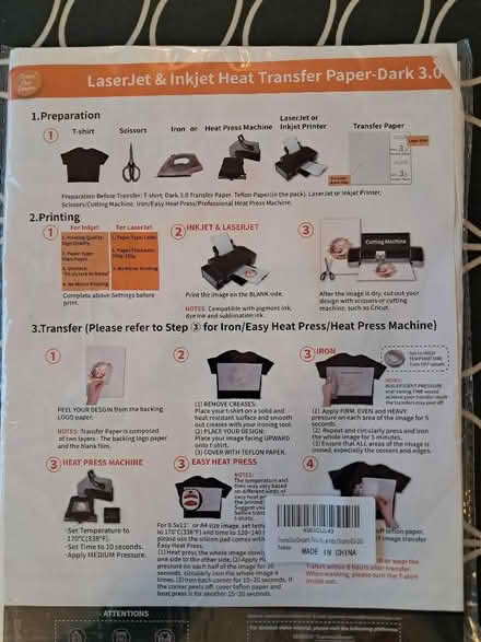 Photo of free Heat transfer paper (Kennington OX1) #2