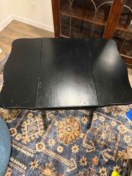 Photo of free Small black drop-leaf table (Belmont, MA) #2