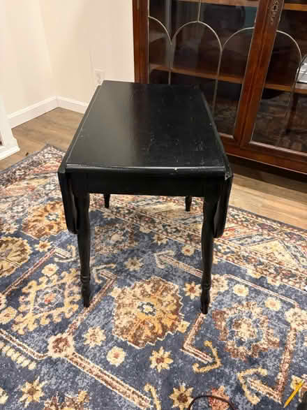 Photo of free Small black drop-leaf table (Belmont, MA) #1