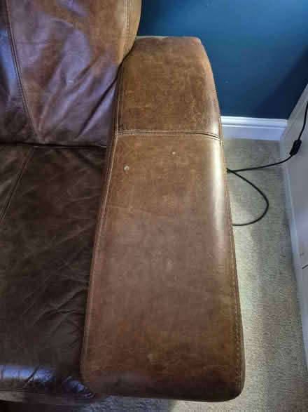 Photo of free Brown Leather sofa (Combe Down) #3