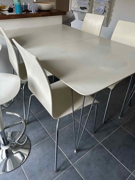 Photo of free White Dining Table & 4 Chairs (Mossley - OL5) #1