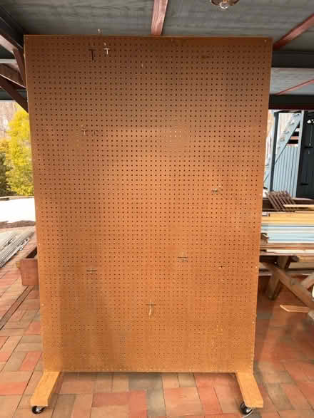 Photo of free Double sided rolling pegboard (Earlysville) #1