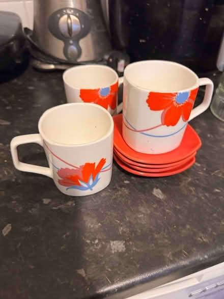 Photo of free Floral print mug set with saucers (Hemel Hempstead HP2) #1