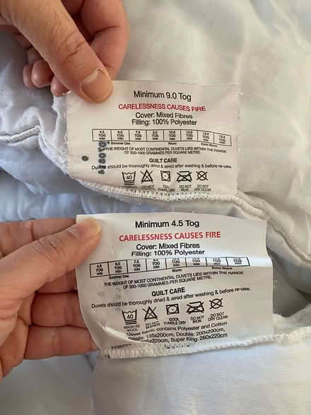 Photo of free Duvets 9 + 4.5 Tog (Ealing W5) #3