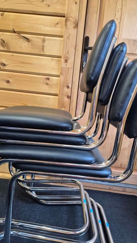 Photo of free Black vinyl cantilever chairs (Condicote GL54) #3