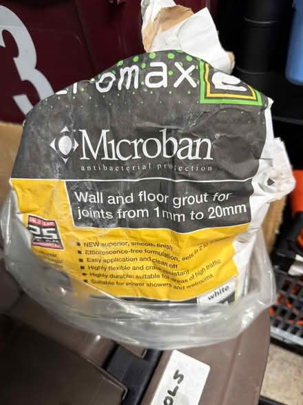 Photo of free 2 opened & half used bags of Microban wall & floor grout (Welling DA16) #2