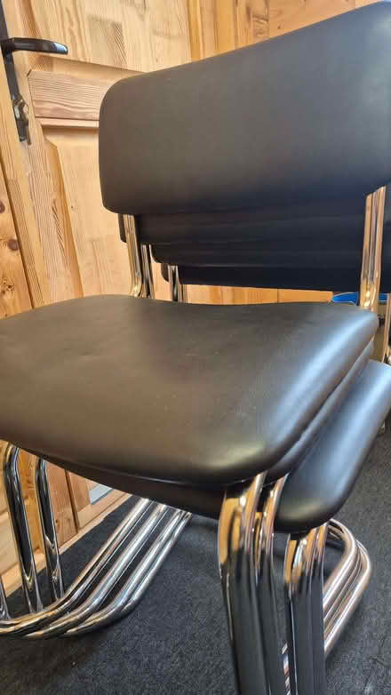 Photo of free Black vinyl cantilever chairs (Condicote GL54) #2