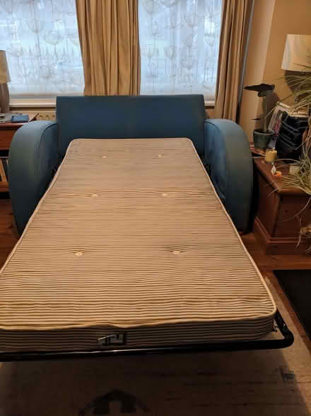 Photo of free Compact sofa bed with fire safety labels (Merton SW19) #2