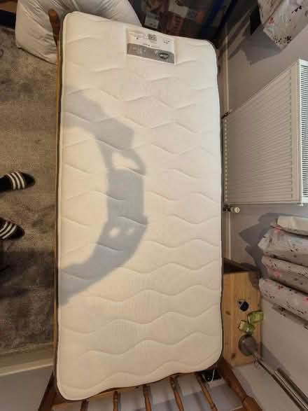 Photo of free Single wooden bed frame - optional mattress and topper (Sheering CM22) #2