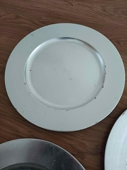 Photo of free 8 M&S Charger Plates silver 33cm (Yateley GU46) #2