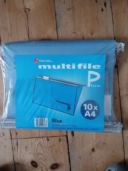 Photo of free 10 blue A4 drop files (Loughborough Junction SE5) #1