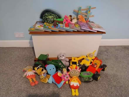 Photo of free Collection of toys, books and teddies, bike helmet (unused) (Kinson Village Green Stocks BH10) #1