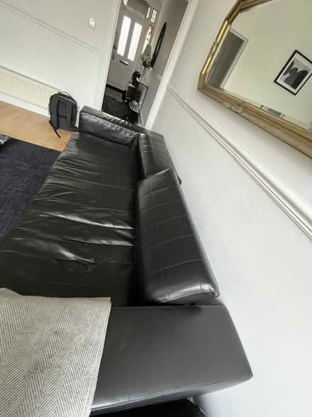 Photo of free black leather soaf/sofa bed (Thornton Heath CR7) #2
