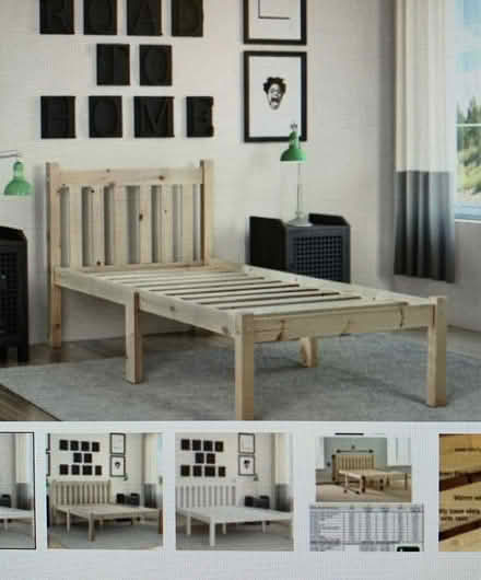 Photo of free Solid wood nearly new small single bed (Mortlake SW13) #1