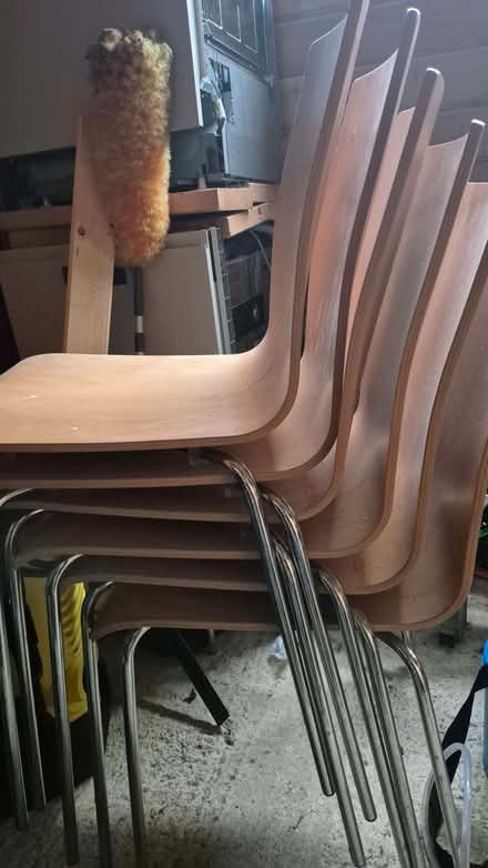 Photo of free Wooden stacking chairs (Condicote GL54) #2