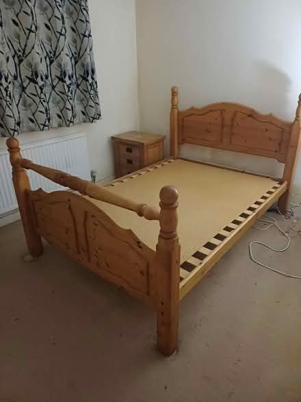 Photo of free Solid wood bed frame no mattress (Marldon TQ3) #1
