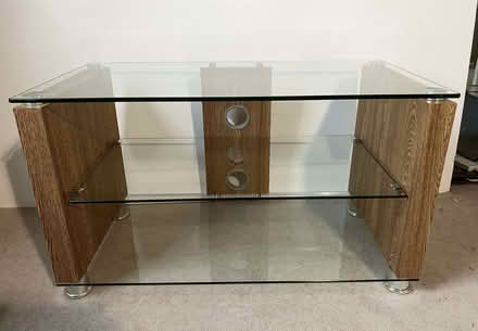 Photo of free TV stand with glass shelves (Shaw RG14) #1