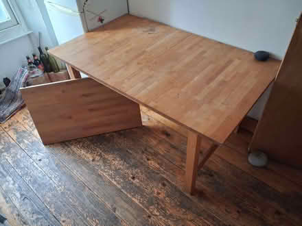 Photo of free Large solid wood table with extender (Bingfield Park N1) #3