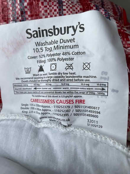 Photo of free King size duvet (Dean EH4) #1