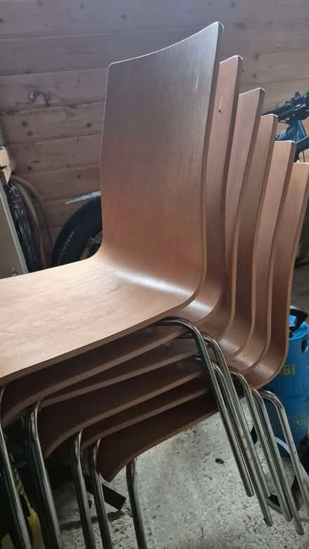 Photo of free Wooden stacking chairs (Condicote GL54) #1