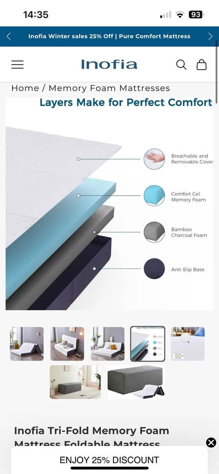 Photo of free Double sized memory foam Trifold mattress (Stoke Newington N16) #4