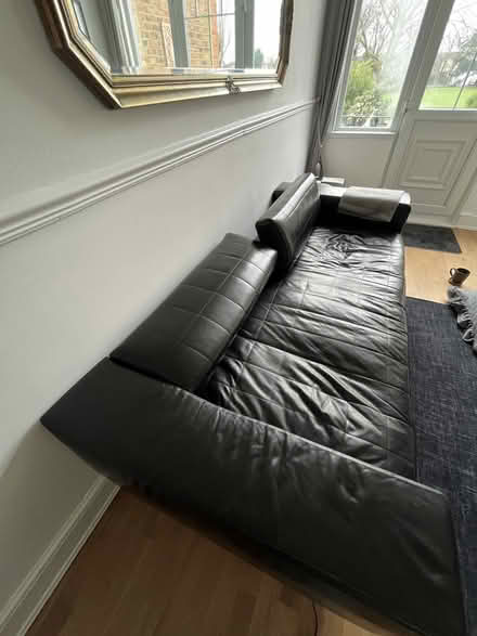 Photo of free black leather soaf/sofa bed (Thornton Heath CR7) #3