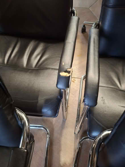 Photo of free 8 x black leather chairs (Callowell GL6) #2