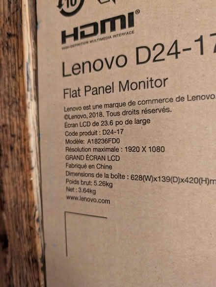 Photo of free Laptop monitor Lenovo New (BS25) #3