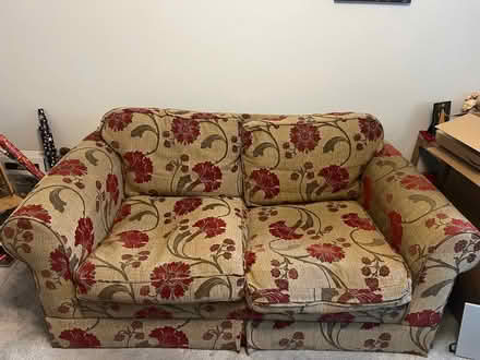 Photo of free Well loved 2 seater sofa (Biggleswade SG18) #2