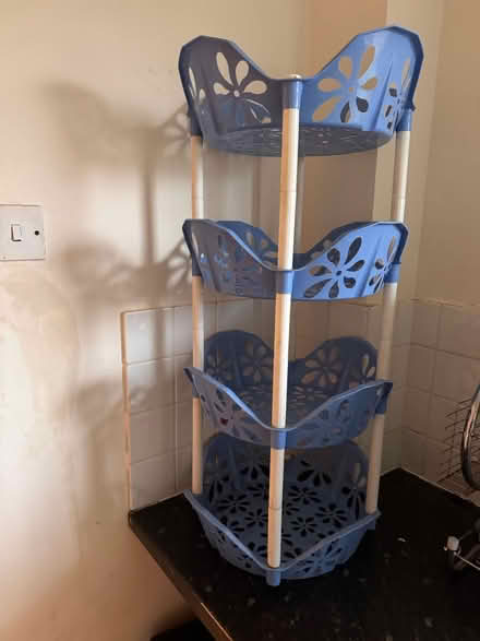 Photo of free Blue plastic tiered corner unit (Hemel Hempstead HP2) #1