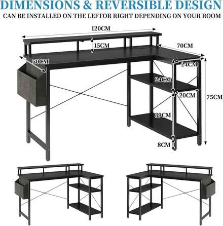 Photo of free L Shaped Desk With LED Lights (CT17) #1