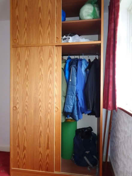Photo of free Tall pine veneer double wardrobe (Ashton Hayes CH3) #3