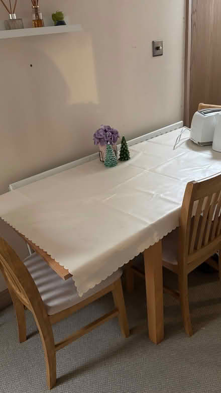 Photo of free Table and 3 chairs. Foldable, seats 2-6 people. (Sandhurst GU47) #2