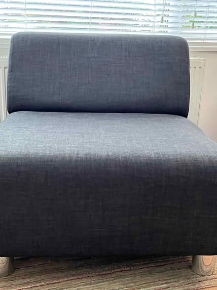 Photo of free Grey sofa and chaise chair and footstool (Rayleigh SS6) #1
