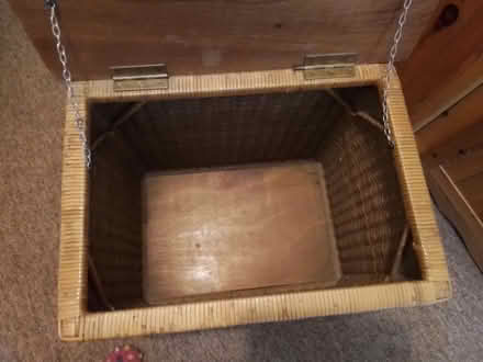 Photo of free Laundry Basket with Wooden Lid (Whitemans Green RH17) #2