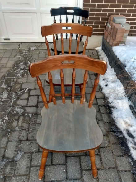 Photo of free 3 Wood Chairs (Near Baseline Rd. & Clyde Ave.) #1