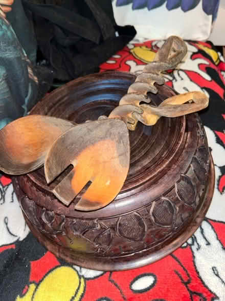 Photo of free 30cm engraved wood bowl (Camberwell SE5) #1