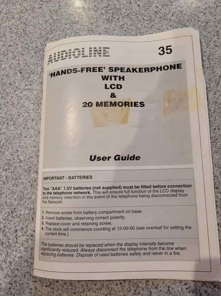 Photo of free Speakerphone - 20 memory (Grange-over-Sands LA11) #2