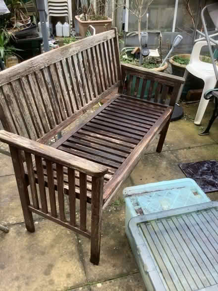Photo of free Wooden garden bench (Aldrington BN3) #1