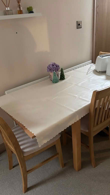 Photo of free Table and 3 chairs. Foldable, seats 2-6 people. (Sandhurst GU47) #3